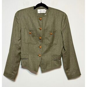 Vintage JH Collectibles Military Chic Wool Jacket Women Sz 8 Old Money Academia